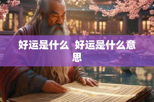 好运是什么  好运是什么意思
