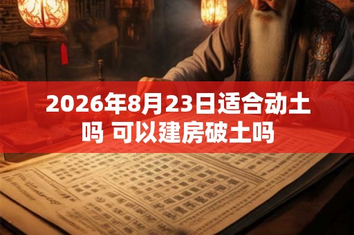 2026年8月23日适合动土吗 可以建房破土吗
