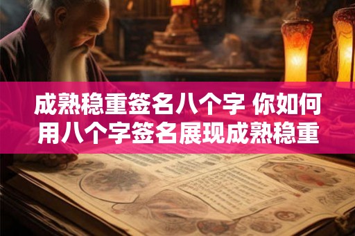 成熟稳重签名八个字 你如何用八个字签名展现成熟稳重