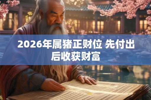 2026年属猪正财位 先付出后收获财富