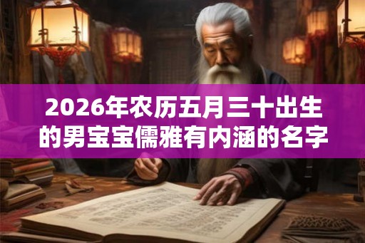 2026年农历五月三十出生的男宝宝儒雅有内涵的名字推荐