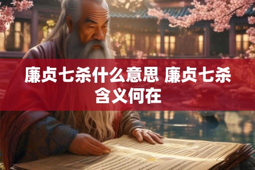 廉贞七杀什么意思 廉贞七杀含义何在 廉贞七杀什么意思 廉贞七杀含义何在
