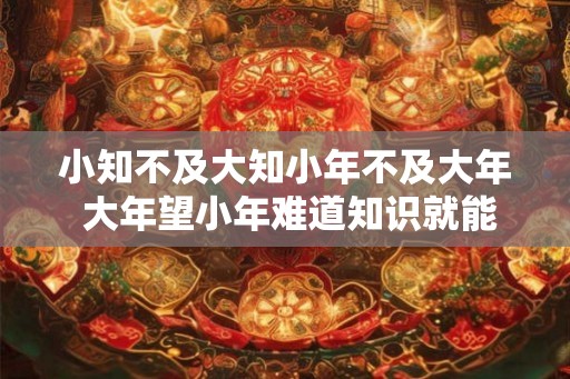 小知不及大知小年不及大年 大年望小年难道知识就能压倒经验