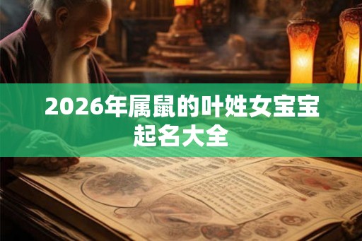 2026年属鼠的叶姓女宝宝起名大全