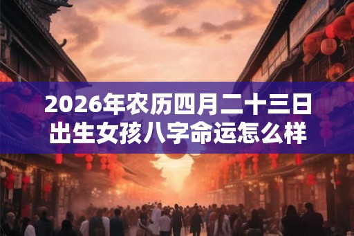 2026年农历四月二十三日出生女孩八字命运怎么样