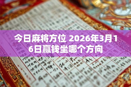 今日麻将方位 2026年3月16日赢钱坐哪个方向