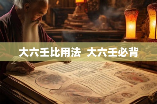 大六壬比用法  大六壬必背