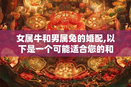 女属牛和男属兔的婚配,以下是一个可能适合您的和