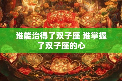谁能治得了双子座 谁掌握了双子座的心