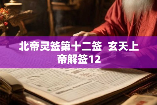 北帝灵签第十二签  玄天上帝解签12