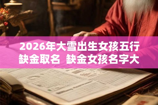 2026年大雪出生女孩五行缺金取名  缺金女孩名字大全免费