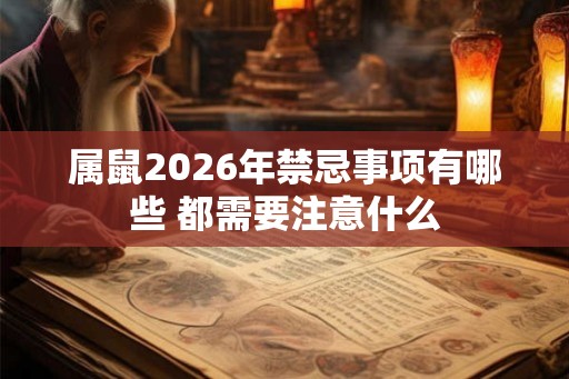 属鼠2026年禁忌事项有哪些 都需要注意什么