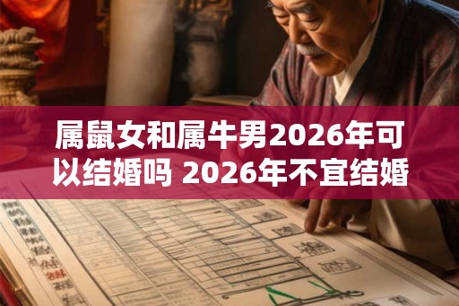 属鼠女和属牛男2026年可以结婚吗 2026年不宜结婚的属相