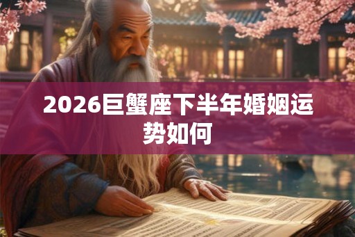2026巨蟹座下半年婚姻运势如何