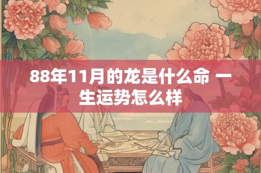 88年11月的龙是什么命 一生运势怎么样