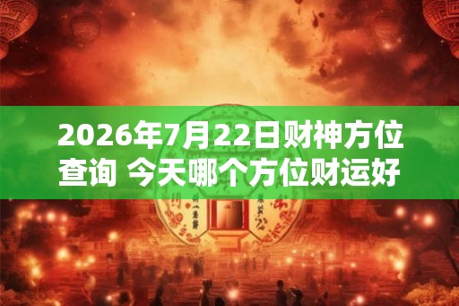 2026年7月22日财神方位查询 今天哪个方位财运好