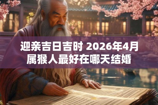 迎亲吉日吉时 2026年4月属猴人最好在哪天结婚