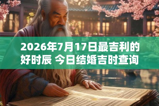 2026年7月17日最吉利的好时辰 今日结婚吉时查询 2026年7月17日最吉利的好时辰 今日结婚吉时查询