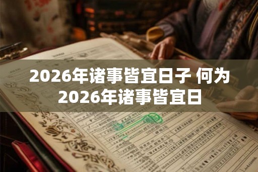 2026年诸事皆宜日子 何为2026年诸事皆宜日