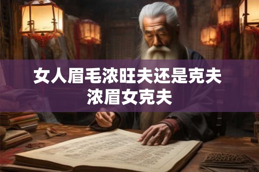 女人眉毛浓旺夫还是克夫 浓眉女克夫