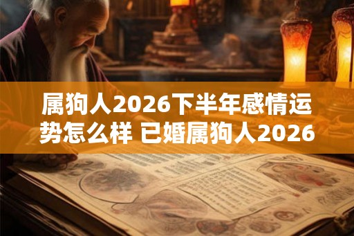 属狗人2026下半年感情运势怎么样 已婚属狗人2026婚姻运势好吗