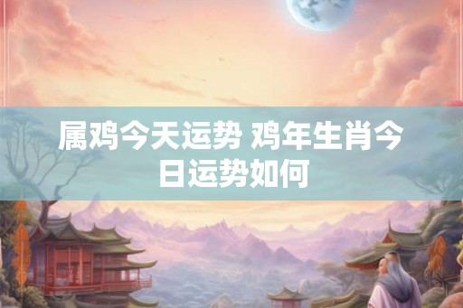 属鸡今天运势 鸡年生肖今日运势如何