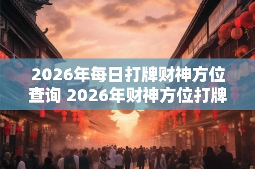 2026年每日打牌财神方位查询 2026年财神方位打牌查询