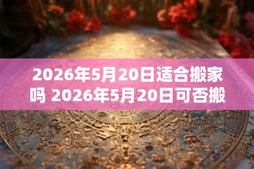 2026年5月20日适合搬家吗 2026年5月20日可否搬家
