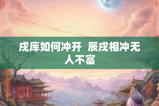 戌库如何冲开  辰戌相冲无人不富
