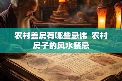 农村盖房有哪些忌讳  农村房子的风水禁忌