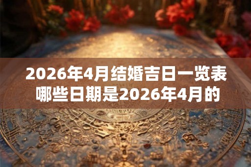 2026年4月结婚吉日一览表 哪些日期是2026年4月的吉日结婚