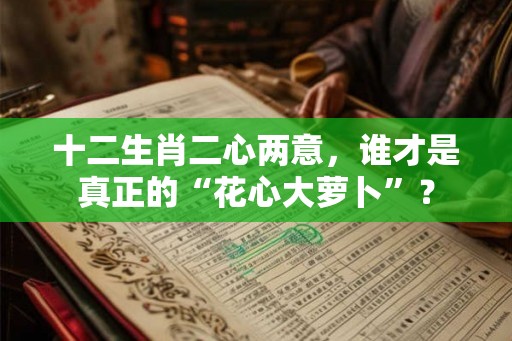十二生肖二心两意，谁才是真正的“花心大萝卜”？