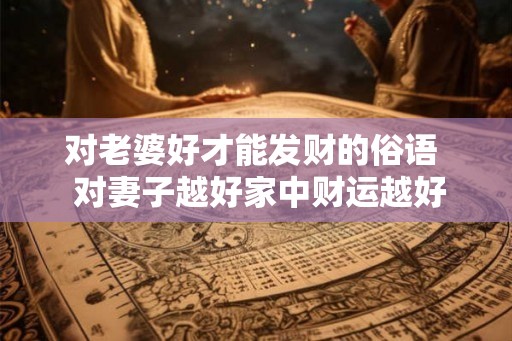 对老婆好才能发财的俗语  对妻子越好家中财运越好