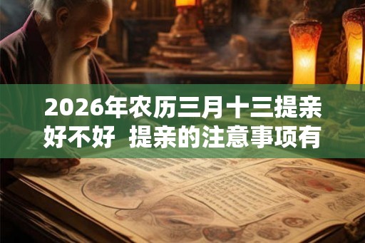 2026年农历三月十三提亲好不好  提亲的注意事项有哪些