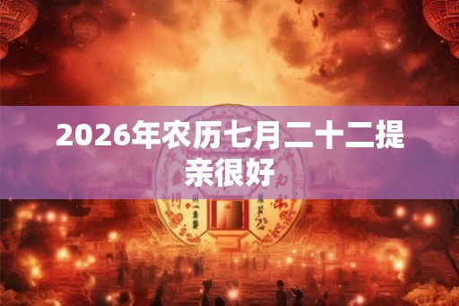 2026年农历七月二十二提亲很好