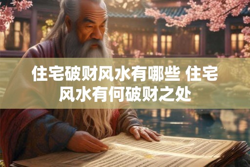 住宅破财风水有哪些 住宅风水有何破财之处