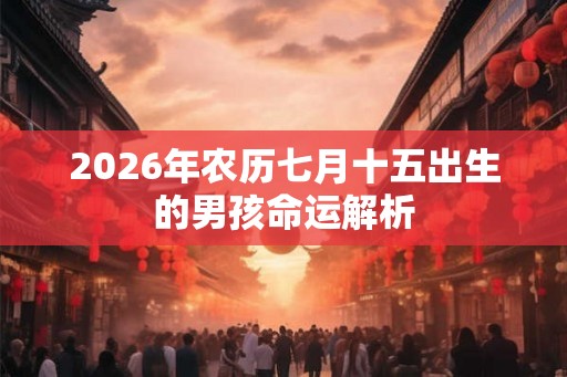 2026年农历七月十五出生的男孩命运解析