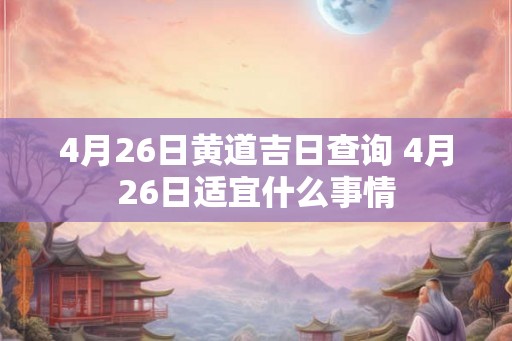 4月26日黄道吉日查询 4月26日适宜什么事情