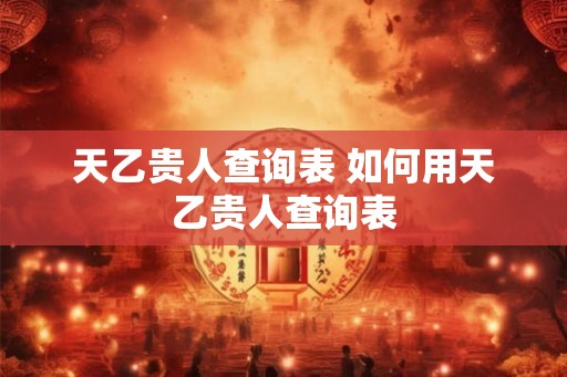 天乙贵人查询表 如何用天乙贵人查询表