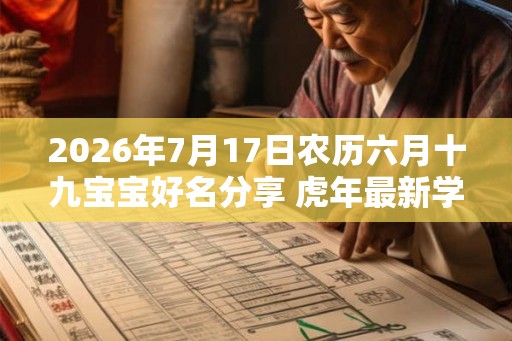 2026年7月17日农历六月十九宝宝好名分享 虎年最新学名参考