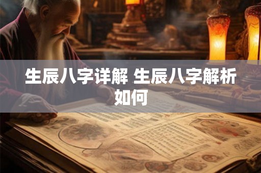 生辰八字详解 生辰八字解析如何