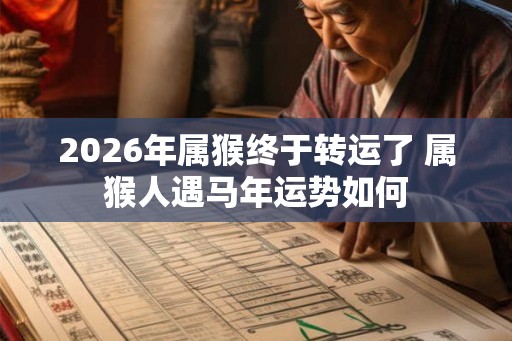 2026年属猴终于转运了 属猴人遇马年运势如何 2026年属猴终于转运了 属猴人遇马年运势如何