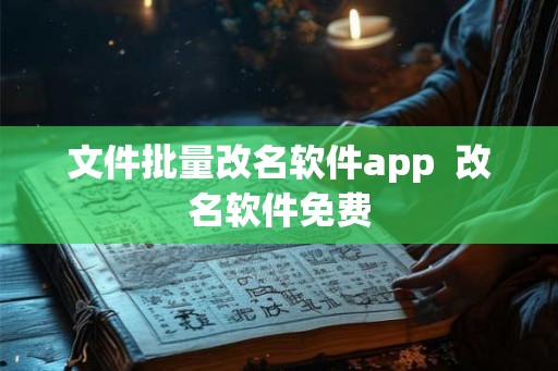 文件批量改名软件app  改名软件免费