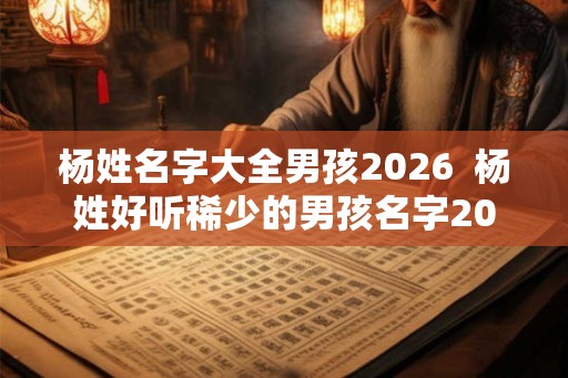 杨姓名字大全男孩2026  杨姓好听稀少的男孩名字2026