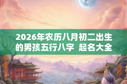 2026年农历八月初二出生的男孩五行八字  起名大全