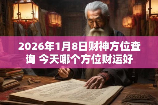 2026年1月8日财神方位查询 今天哪个方位财运好