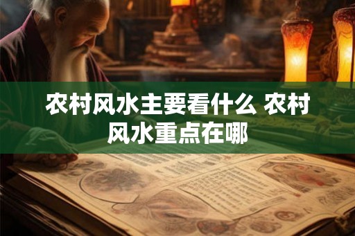 农村风水主要看什么 农村风水重点在哪