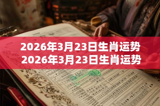 2026年3月23日生肖运势 2026年3月23日生肖运势如何