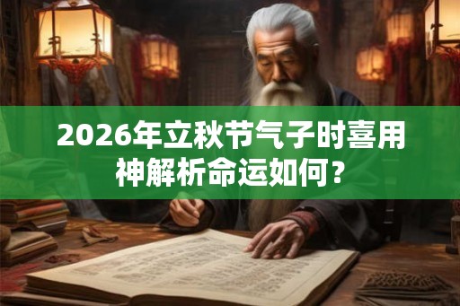 2026年立秋节气子时喜用神解析命运如何？