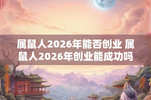属鼠人2026年能否创业 属鼠人2026年创业能成功吗